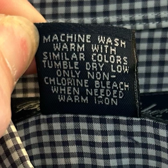 Brooks Brothers Gingham Button Down Mens Size Medium Navy White Plaid Shirt - Picture 4 of 7